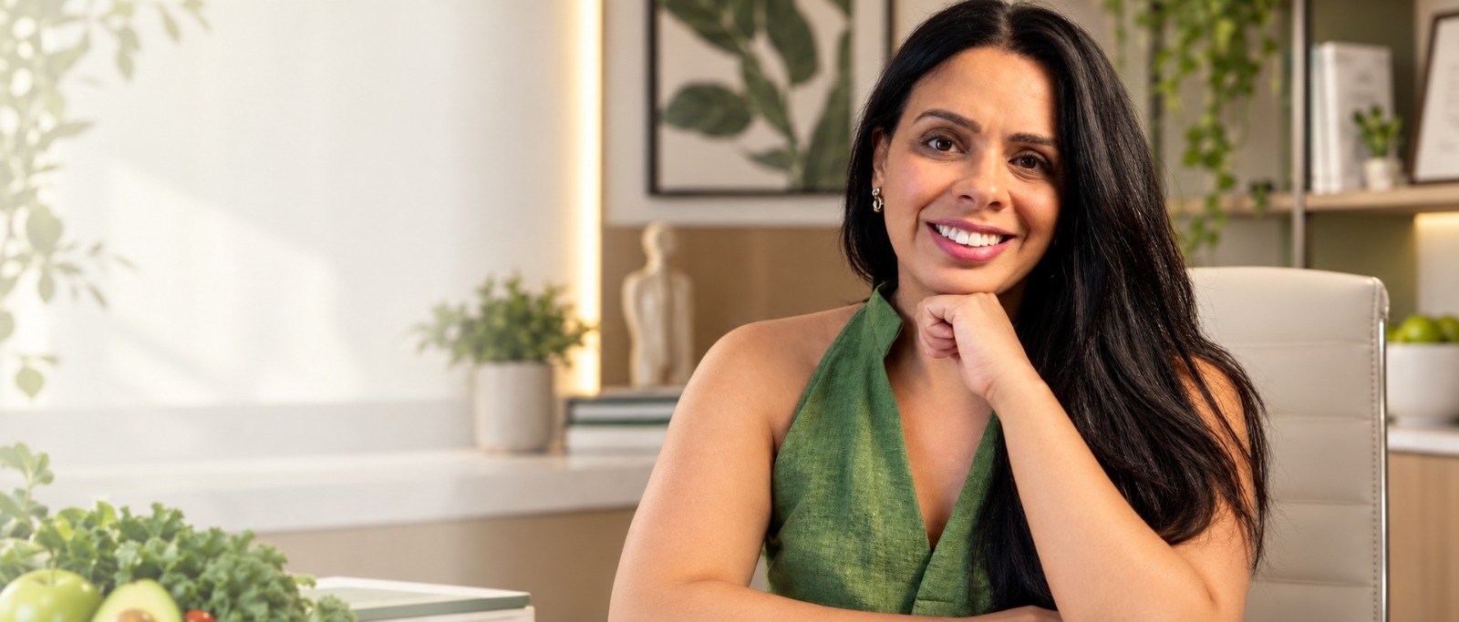 Sandra Alves, nutricionista funcional, em seu consultório